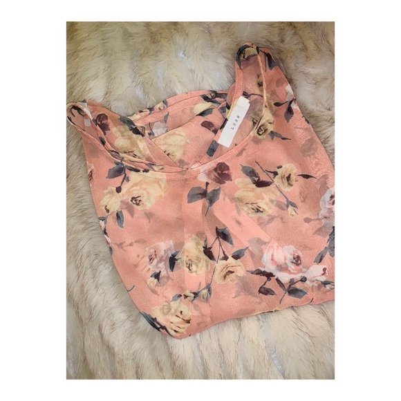 Nordstrom Lush Floral blouse pink size medium - Picture 5 of 7